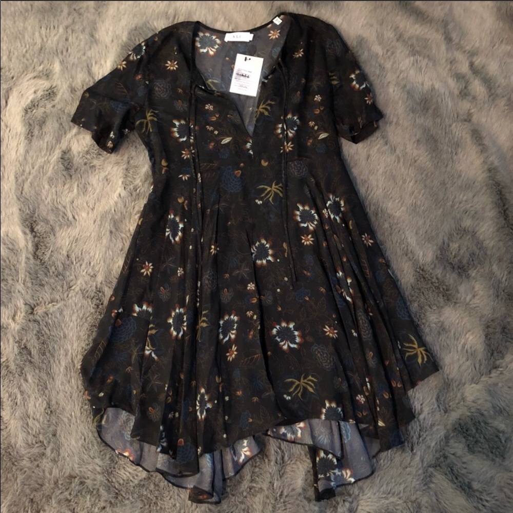 A.L.C Silk Dress with Asymmetrical Bottom